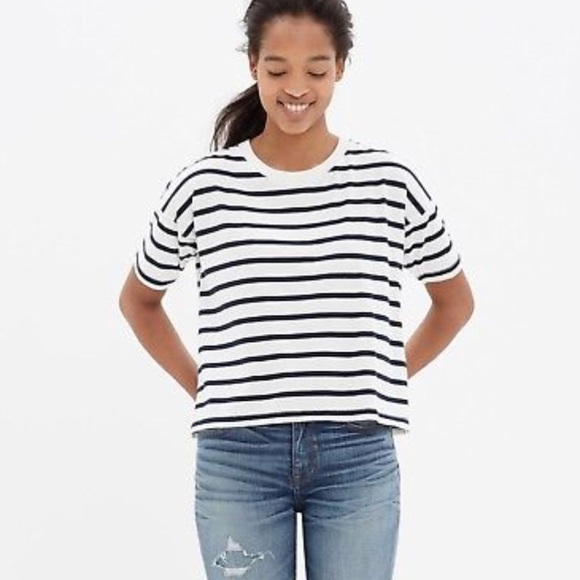 Madewell Striped Cropped Tee 